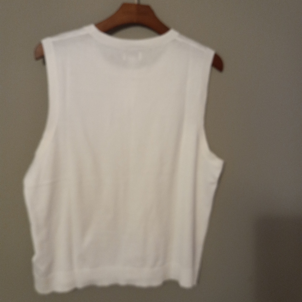 J.Crew XXL Cotton Sleeveless Pullover Light Sweater Top New - Picture 3 of 7